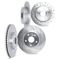 DFC 13-17 Honda Accord Front & Rear Drilled & Slotted Silver Rotors