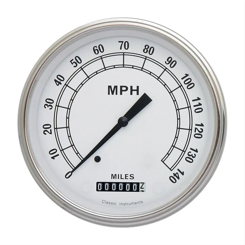 CLASSIC WHITE 5IN SPEEDO 140 MPH