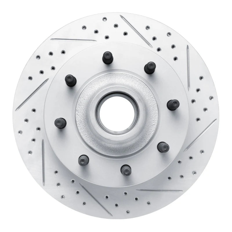R1 99-02 Ford F-350 Super Duty 2WD Front Right Drilled & Slotted Geoperformance Rotor