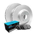 R1 Concepts Brake Rotor- Carbon Coated with Ceramic Pads Hdw Fits Mini Cooper