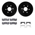R1 99-08 Cadillac Escalade Front Drilled & Slotted Black Brake Rotor Set w/Ceramic Pads and Hardware