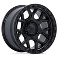 FUEL WHEELS PUMA 17X9 6X4.5 66 1 M-BLK-GB-LP CAST ALUMINUM MATTE BLACK W GLOSS BLACK LIP FC908MB17906401
