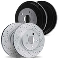 DFC 03-07 Honda Accord Front & Rear Drilled & Slotted Geoperformance Rotors includes Drums