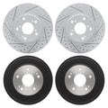 DFC 03-07 Honda Accord Front & Rear Drilled & Slotted Geoperformance Rotors includes Drums