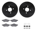 R1 E- Line Series Brake Rotor - D/S - Black w/ Ceramic Pads Hdw Fits Ford Contour