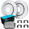 R1 Concepts Brake Rotor- Carbon Coated with Ceramic Pads Hdw Fits Nissan Titan
