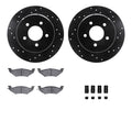 R1 E- Line Series Brake Rotor - D/S - Black w/ Ceramic Pads Hdw Fits Chrysler Town