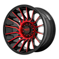 MO807 20X10 5X5.0 18MM GLOSS BLACK MACHINED W/ RED TINT