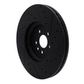 R1 2017-2020 Jaguar F-Pace Front Left Drilled & Slotted Black Brake Rotor