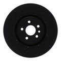 R1 2017-2020 Jaguar F-Pace Front Left Drilled & Slotted Black Brake Rotor