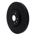 R1 2017-2020 Jaguar F-Pace Front Left Drilled & Slotted Black Brake Rotor