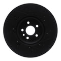 R1 2017-2020 Jaguar F-Pace Front Left Drilled & Slotted Black Brake Rotor