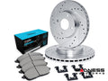 R1 E- Line Series Brake Rotor - D/S - Silver w/ Ceramic Pads Hdw Fits Fiat 124