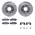 R1 Concepts Silver Drilled Slotted Rotors with 5000 Oep Brake Pads Hdw Fits INFINITI QX56