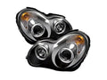 Spyder Mercedes Benz C-Class 01-05 4 DrProjector Headlights Halogen LED Halo Blk PRO-YD-MBW203-HL-BK
