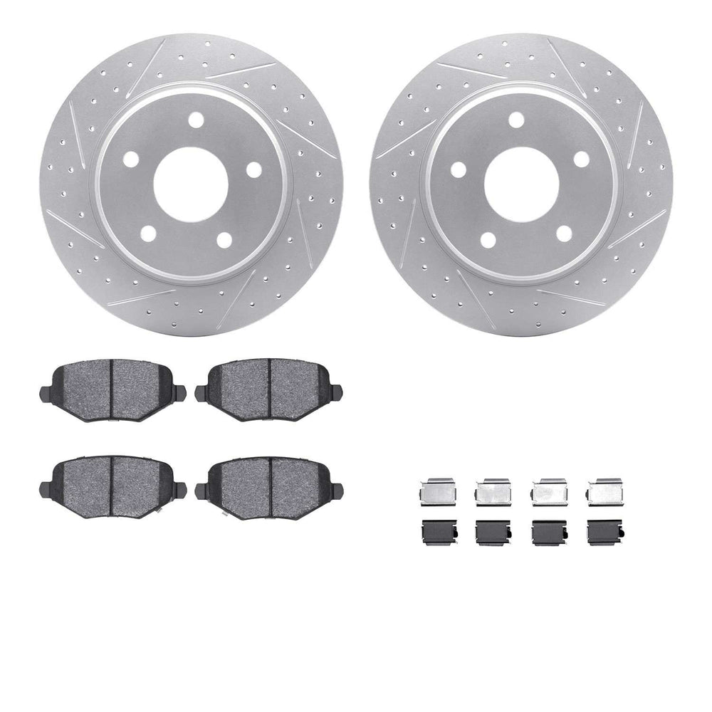 DFC 09-14 Dodge Journey Rear Drill/Slot Geoperformance Rotors Euro 5000 Ceramic Pads w/Hardware
