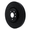 R1 2017-2020 Jaguar F-Pace Front Right Drilled & Slotted Black Brake Rotor
