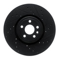 R1 2017-2020 Jaguar F-Pace Front Right Drilled & Slotted Black Brake Rotor