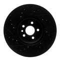 R1 2017-2020 Jaguar F-Pace Front Right Drilled & Slotted Black Brake Rotor