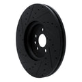R1 2017-2020 Jaguar F-Pace Front Right Drilled & Slotted Black Brake Rotor