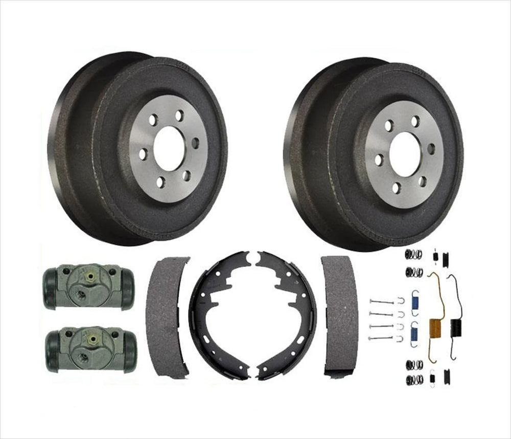 R1 Concepts Brake Rotors - Slotted - Black w/ Semi-Met Pads Hdw Fits Dodge Dakota