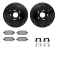 R1 E- Line Series Brake Rotor - D/S - Black w/ Ceramic Pads Hdw Fits Suzuki Grand
