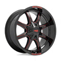 MO970 20x10 8x170.00 GLOSS BLACK MILLED W/ RED TINT & MOTO METAL ON LIP (18 mm)