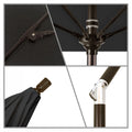 SUN MASTER SERIES 9FT ALUM/FIBERGLASS CRANK COLLAR TILT MARKET UMBRELLA IN BLACK SUNBRELLA
