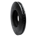 R1 10-24 Jaguar XKR Front Right Drilled & Slotted Black Brake Rotor