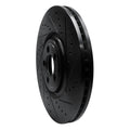 R1 10-24 Jaguar XKR Front Right Drilled & Slotted Black Brake Rotor