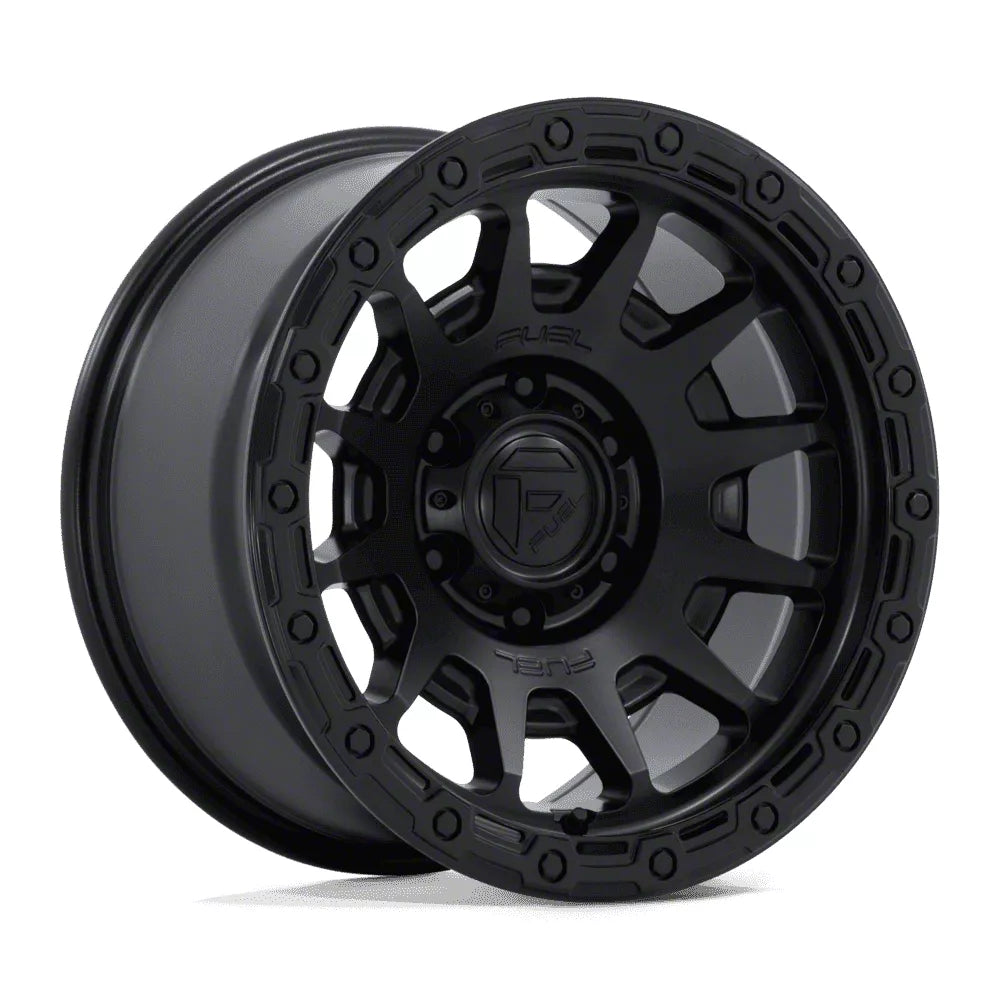 FUEL WHEELS FORTRESS 17X8.5 6X135 87 25 M-BLK G-BLK CAST ALUMINUM MATTE BLACK W GLOSS BLACK LIP FC884MB17856325