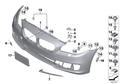 CAPA FRT BUMPER COVER;W/O M PKG;W/PARK DISTANCE CONTROL;W/O SIDE VIEW CAMERA;PRIME BMW 528I 1416