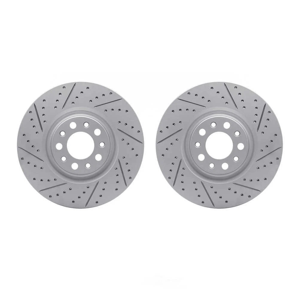 R1 17-25 Alfa Romeo Giulia Front Drilled & Slotted Carbon Coated Brake Rotor Set