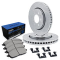 R1 Concepts Brake Rotors - Slotted - Silver w/ Semi-Met Pads Hdw Fits Cadillac Escalade