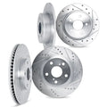 DFC 03-08 Saab 9-2X Front & Rear Drilled & Slotted Silver Rotors