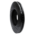 R1 10-24 Jaguar XF Front Left Drilled & Slotted Black Brake Rotor