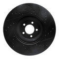 R1 10-24 Jaguar XF Front Left Drilled & Slotted Black Brake Rotor