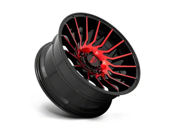 MO807 20X10 8X170 18MM GLOSS BLACK MACHINED W/ RED TINT