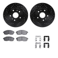R1 E- Line Series Brake Rotor - D/S - Black w/ Ceramic Pads Hdw Fits Suzuki SX4