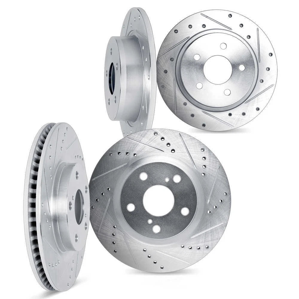 DFC 05-17 Honda Accord Front & Rear Drilled & Slotted Silver Rotors