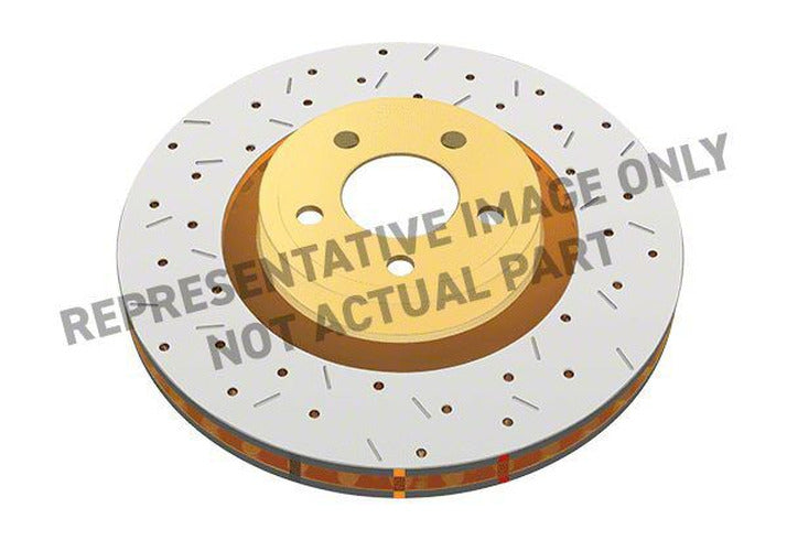 DBA 07-18 Jeep Wrangler JK Front Drilled/Slotted T3 4000 Series Non-Directional Rotor w/Black Hub