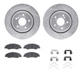 DFC 18-25 Honda Odyssey Front Drilled & Slotted Silver Rotors with 5000 Advanced Pads w/Hardware