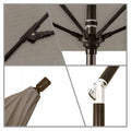 SUN MASTER SERIES 9FT ALUM/FIBERGLASS CRANK COLLAR TILT MARKET UMBRELLA IN TAUPE SUNBRELLA