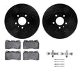 R1 13-19 Cadillac ATS Front Drilled & Slotted Black Brake Rotor Set w/Ceramic Pads and Hardware