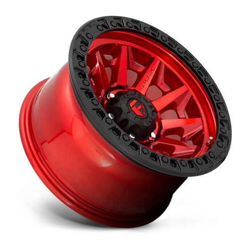 FUEL WHEELS COVERT 17X9 6X4.5 66 QLB 1 CAST ALUMINUM CANDY RED BLACK BEAD RING D69517908750