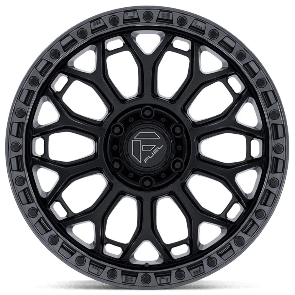 FUEL WHEELS TALON 17X8.5 5X5 71 25 G-BLK-GNMTL CAST ALUMINUM GLOSS BLACK W GUNMETAL LIP FC901BA17855025