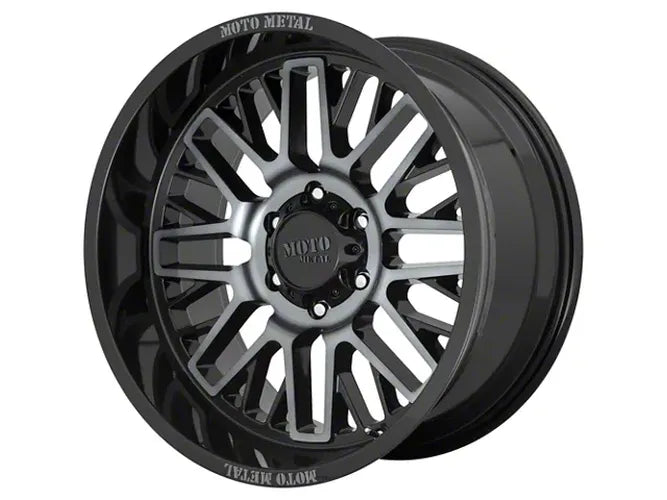 MO802 20x10 6x135.00 GLOSS BLACK MACHINED W/ GRAY TINT (18 mm)