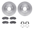 R1 Concepts Brake Rotors - Slotted - Black w/ Semi-Met Pads Hdw Fits Chrysler 200