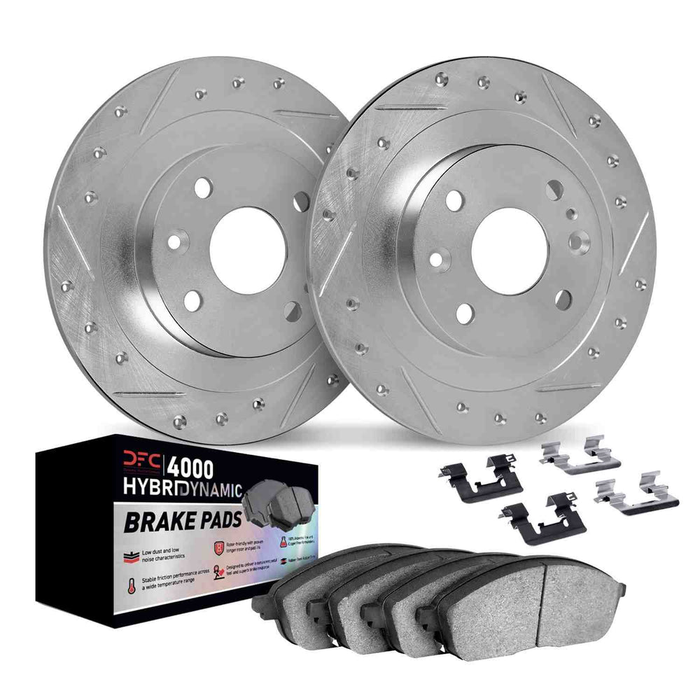 DFC 66-72 Volkswagen Karmann Ghia Front Drill/Slot Silver Rotors 4000 HybriDynamic Pads w/Hardware