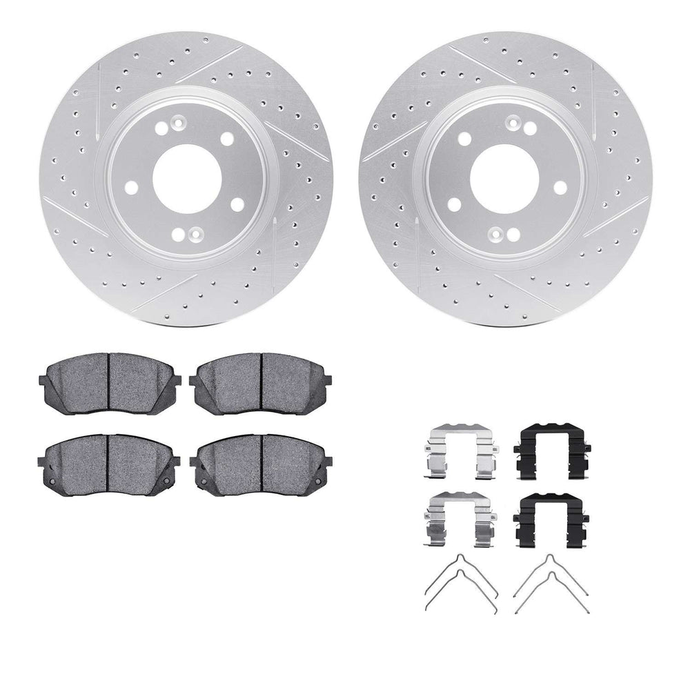 DFC 17-25 Hyundai Veloster Front Drill/Slot Geoperf Rotors 5000 Advanced Brake Pads w/Hardware